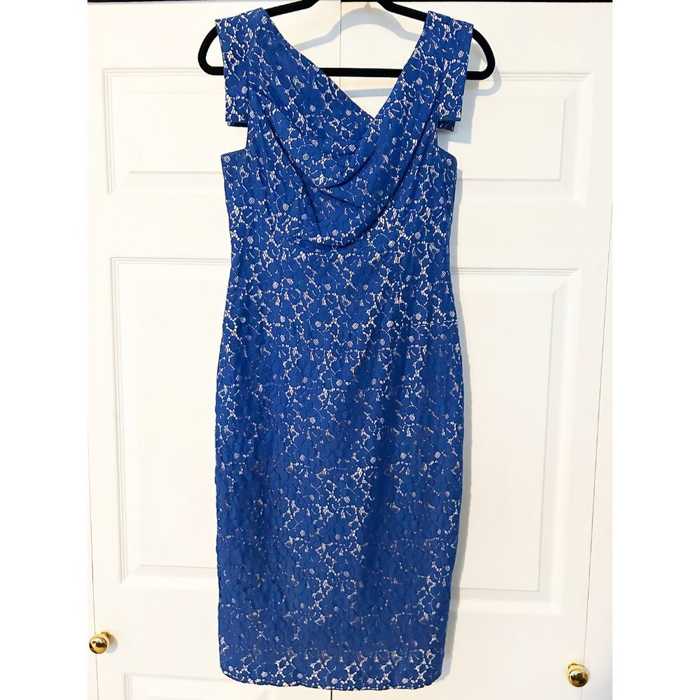 Black Halo Jackie O Cobalt Blue Lace Dress Size 6